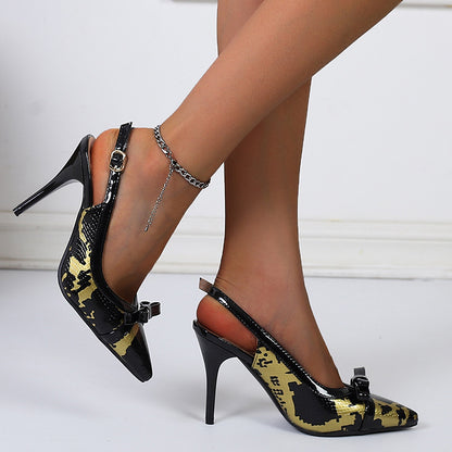 Pantoufles à talons aiguilles Abeni Colorblock