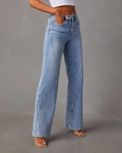 Jean Taliya à jambes larges et coutures lâches
