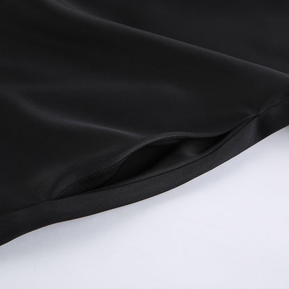 Robe en satin noir Ifunanya