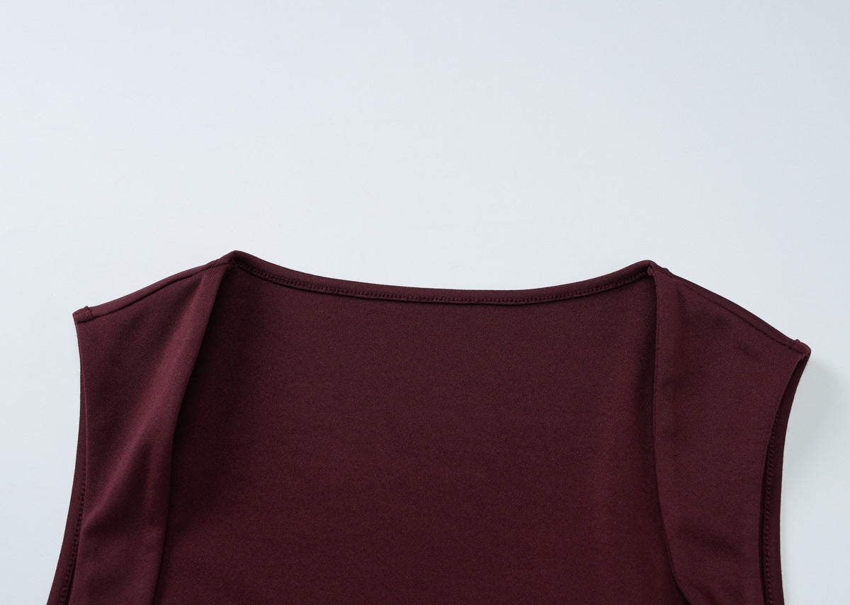 Robe cintrée à col carré Amaya