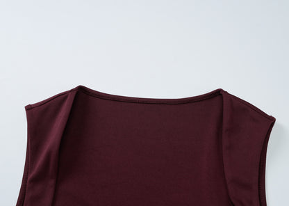 Robe cintrée à col carré Amaya
