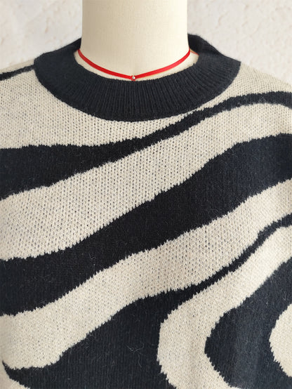 Nadira Ribbon Jacquard Bow Sweater