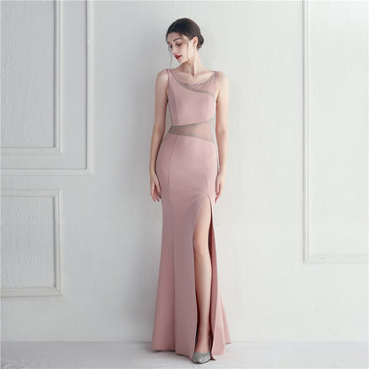 Robe de soirée Zayira en résille strassée