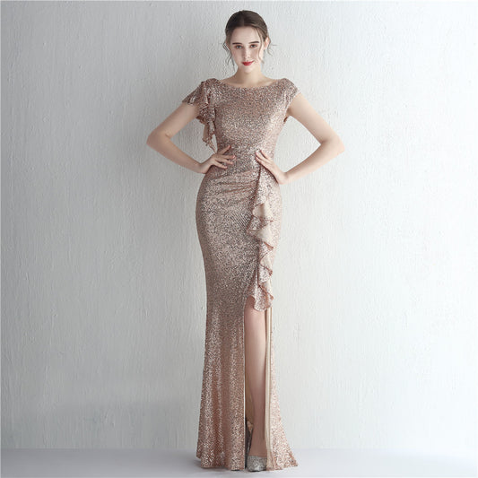 Tayari Sequined Fishtail Cocktail Dress