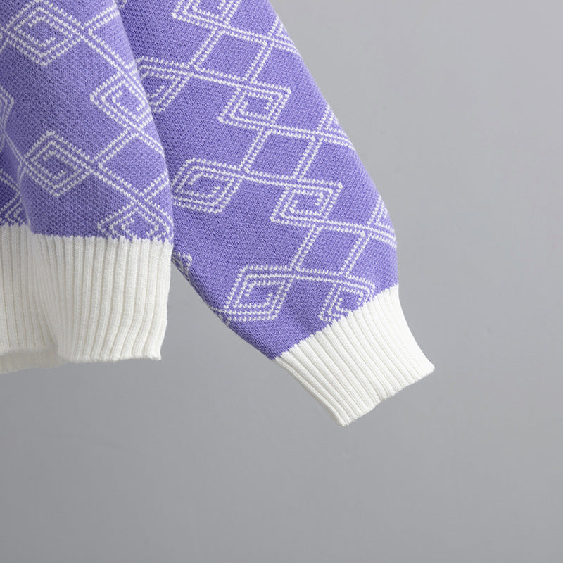 Makena Jacquard Round-Neck Sweater
