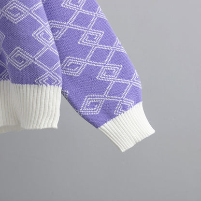 Makena Jacquard Round-Neck Sweater