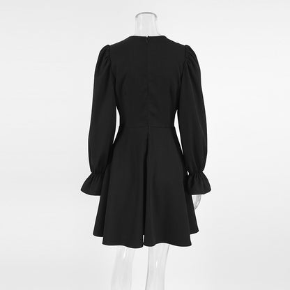 Adira Black Bell-Sleeve Dress