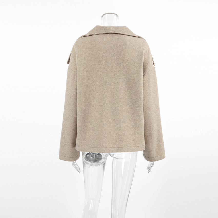 Manteau décontracté ample en laine Abeni