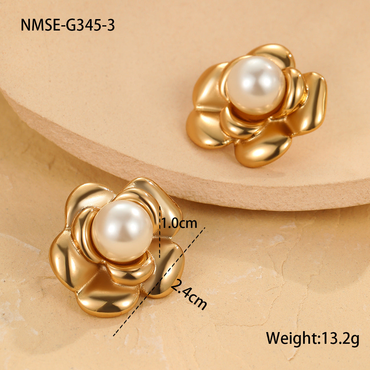 Boucles d'oreilles Zahara Pearl à motif floral