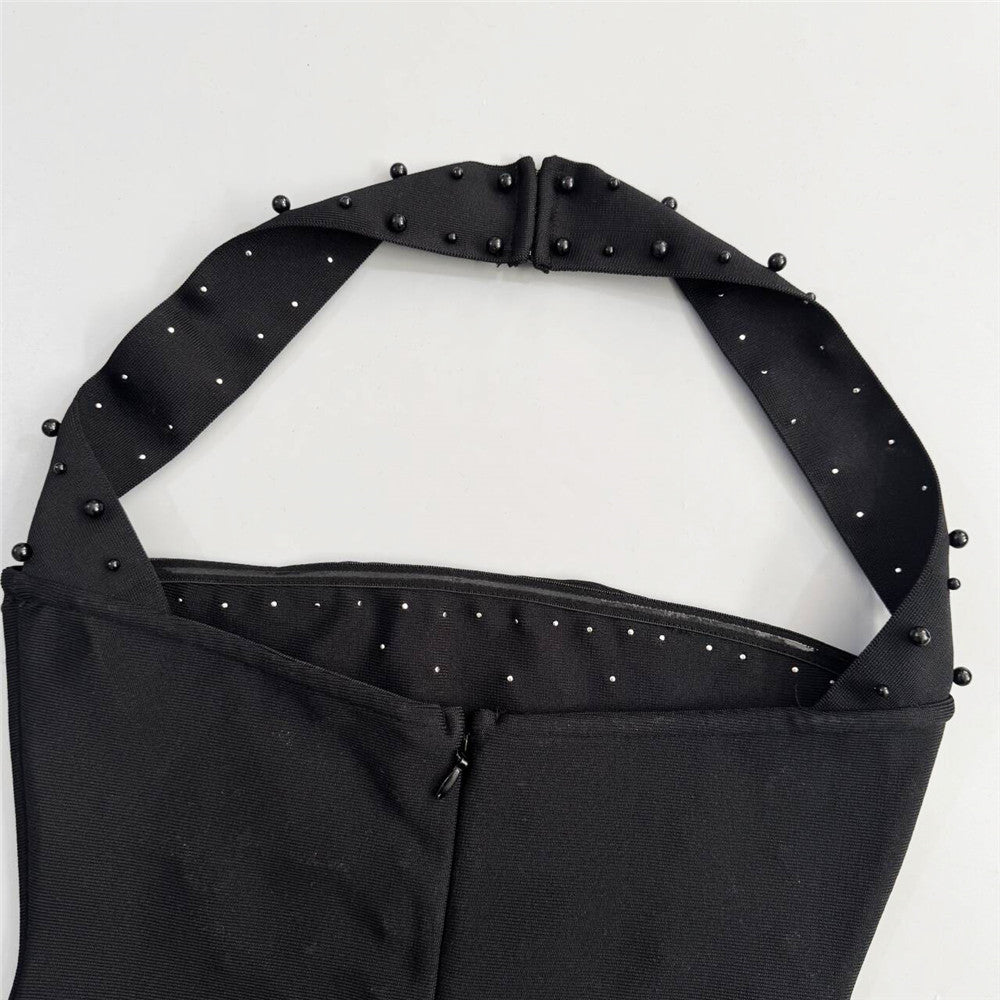 Ndem Halter Rhinestone Dress