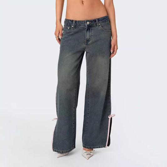 Ziyana Bow-Side Slim Jeans