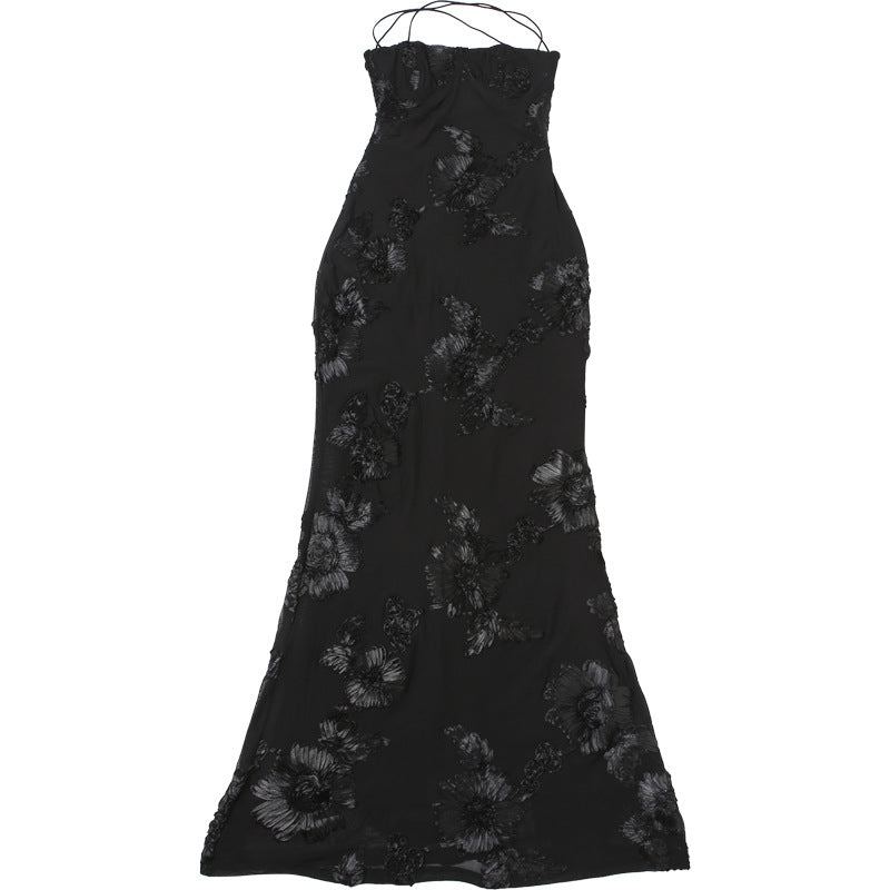 Robe longue Nyali dos nu à lacets