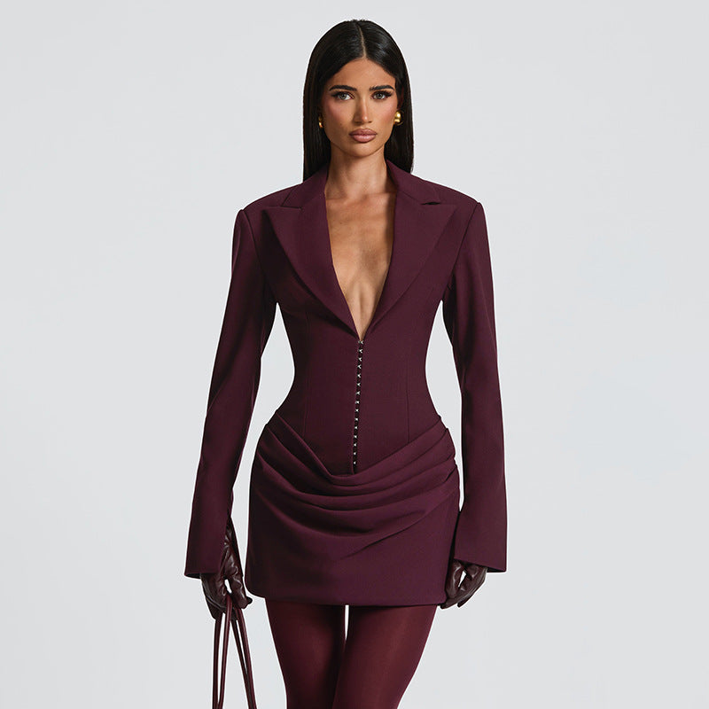 Robe blazer Ebele à décolleté plongeant