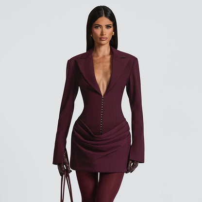 Robe blazer Ebele à décolleté plongeant