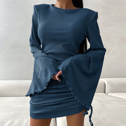 Chidimma Lace-Up Flared Dress