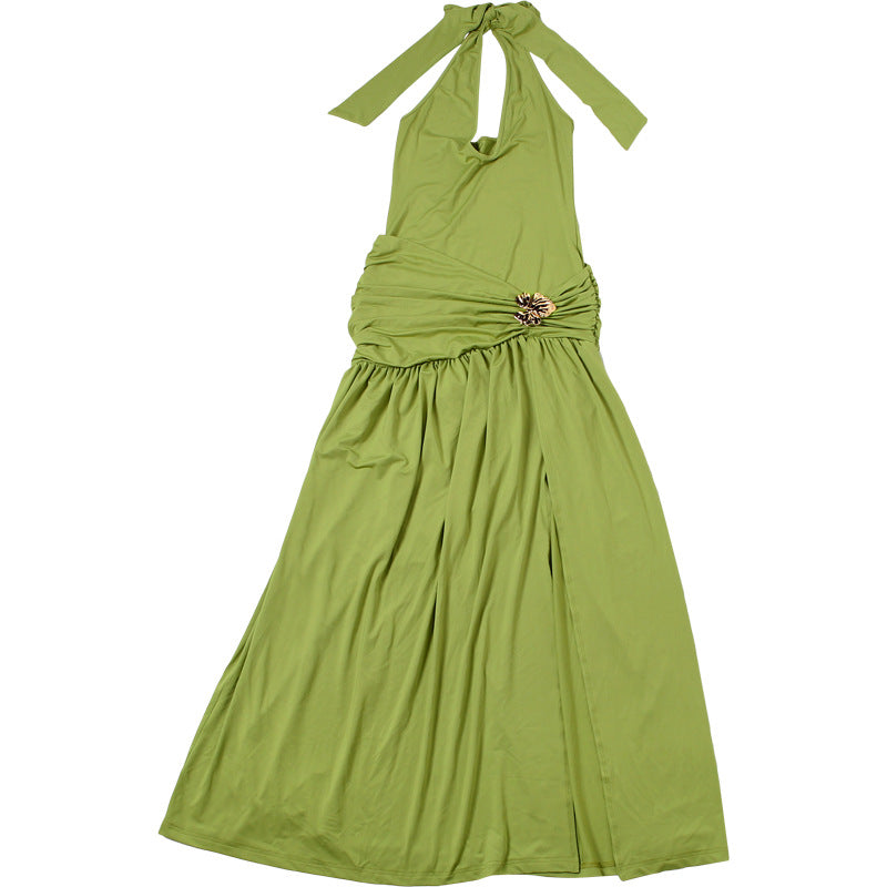 Robe Ziyana dos nu fendue et licou