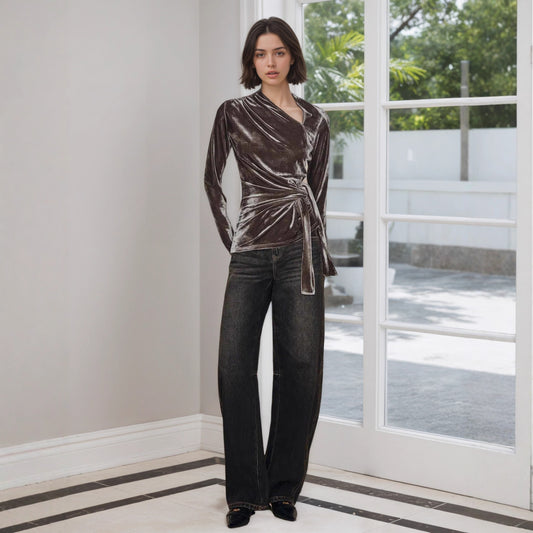 Liora Twist Lace-Up Top