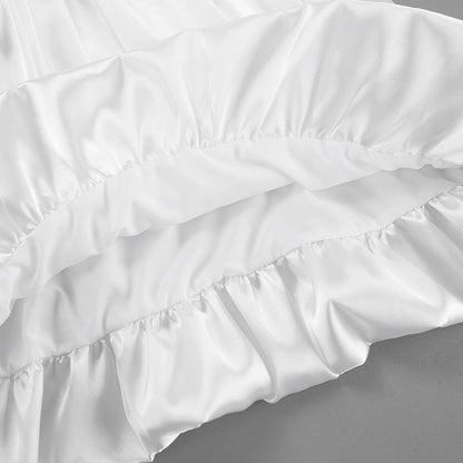 Adanna White Glow Satin Dress