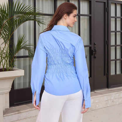 Zyra Pleat Sky Top