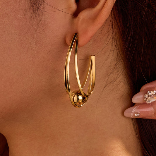 Azari Hollow Ball Love Earrings