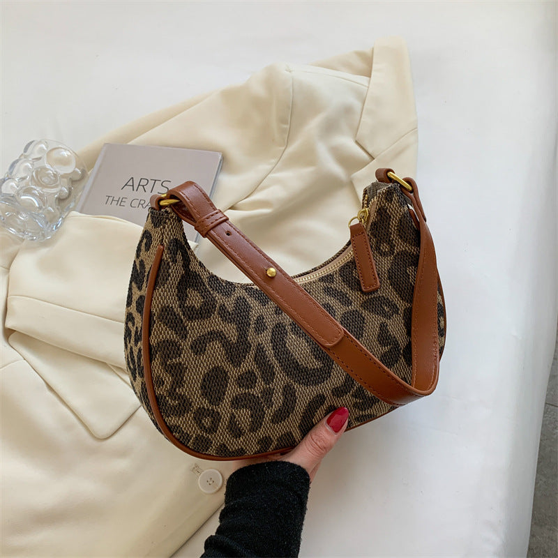 Zarina Leopard Texture Shoulder Bag