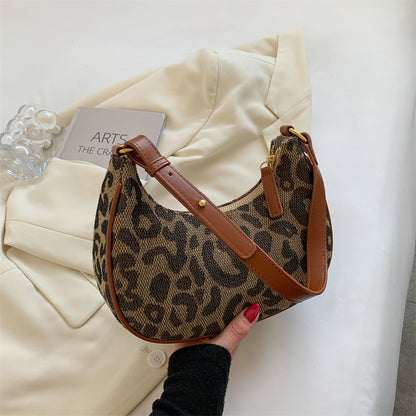 Zarina Leopard Texture Shoulder Bag