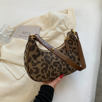 Zarina Leopard Texture Shoulder Bag